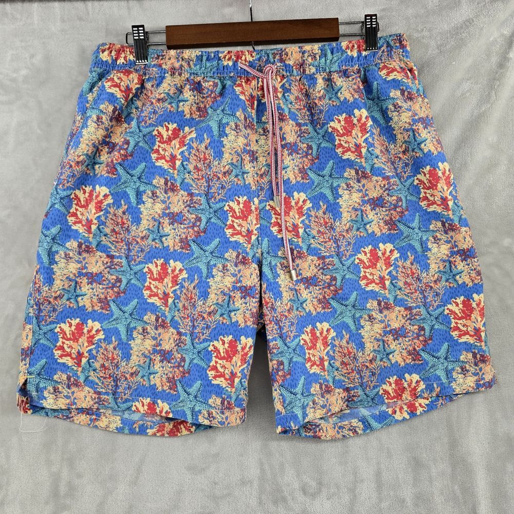 Peter Millar Seaside Swim Trunks Mens Large Sea Star Coral Mens Large Mesh Liner